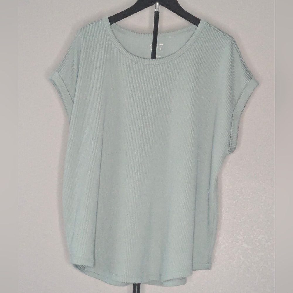 Maurices 24/7 XL Short Sleeve Top In Sage Green